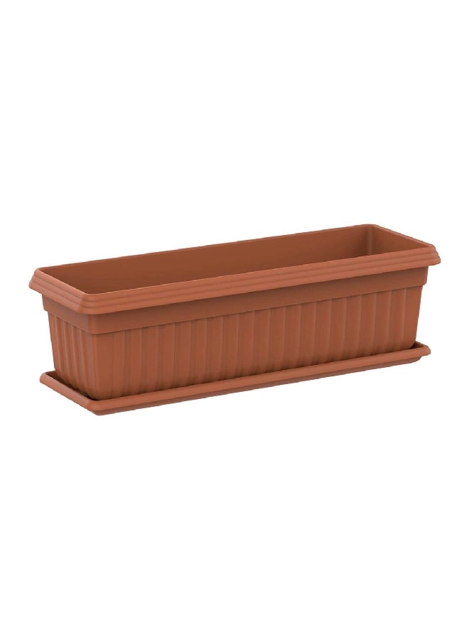 Cosmoplast Exotica Planter with Tray Terracotta 21.2 x 16.2 x 64.2 cm IFFPXX108 - Image 2